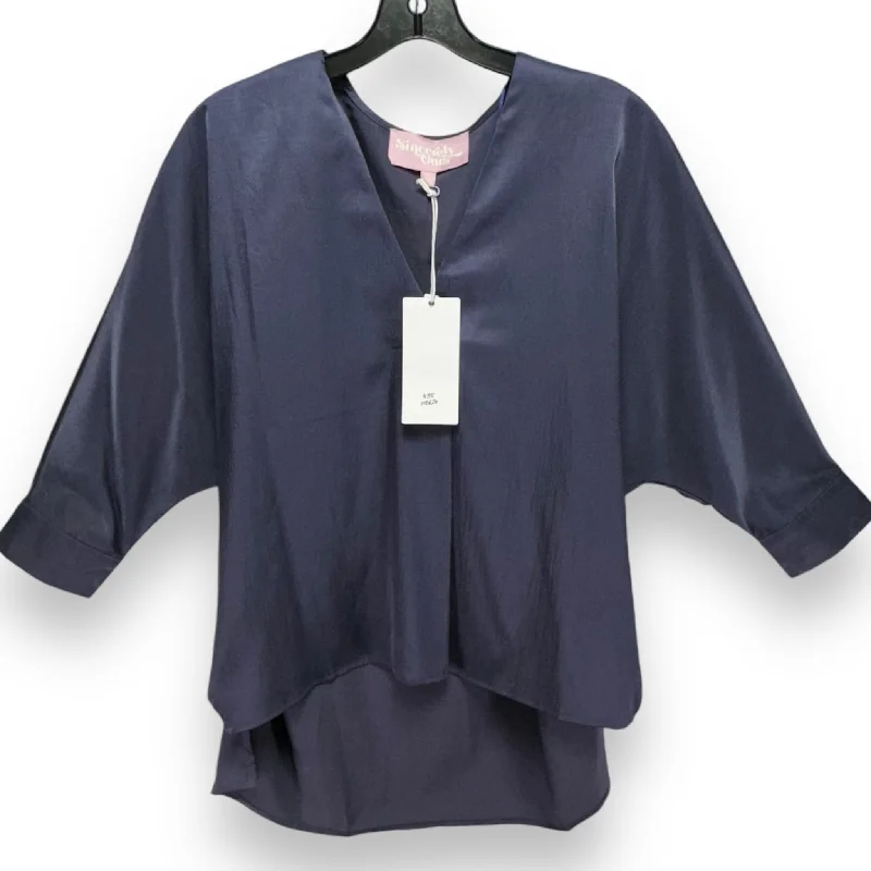 Top 3/4 Sleeve By sincerely ours In Purple, Size: Xs