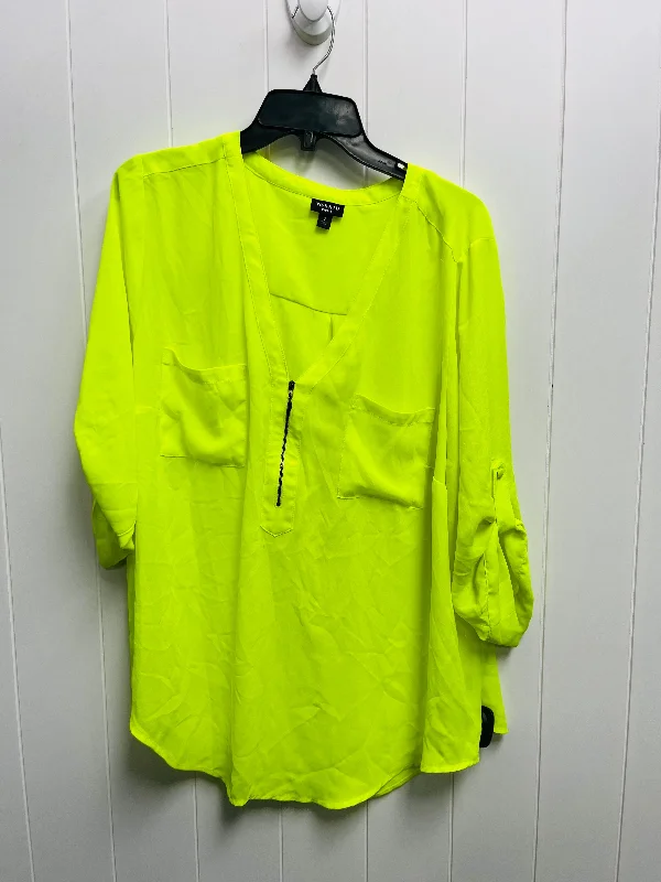 Top 3/4 Sleeve By Torrid In Green, Size: 2x