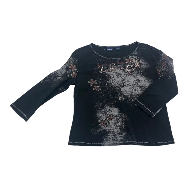 Top 3/4 Sleeve By West Bound In Black, Size:L